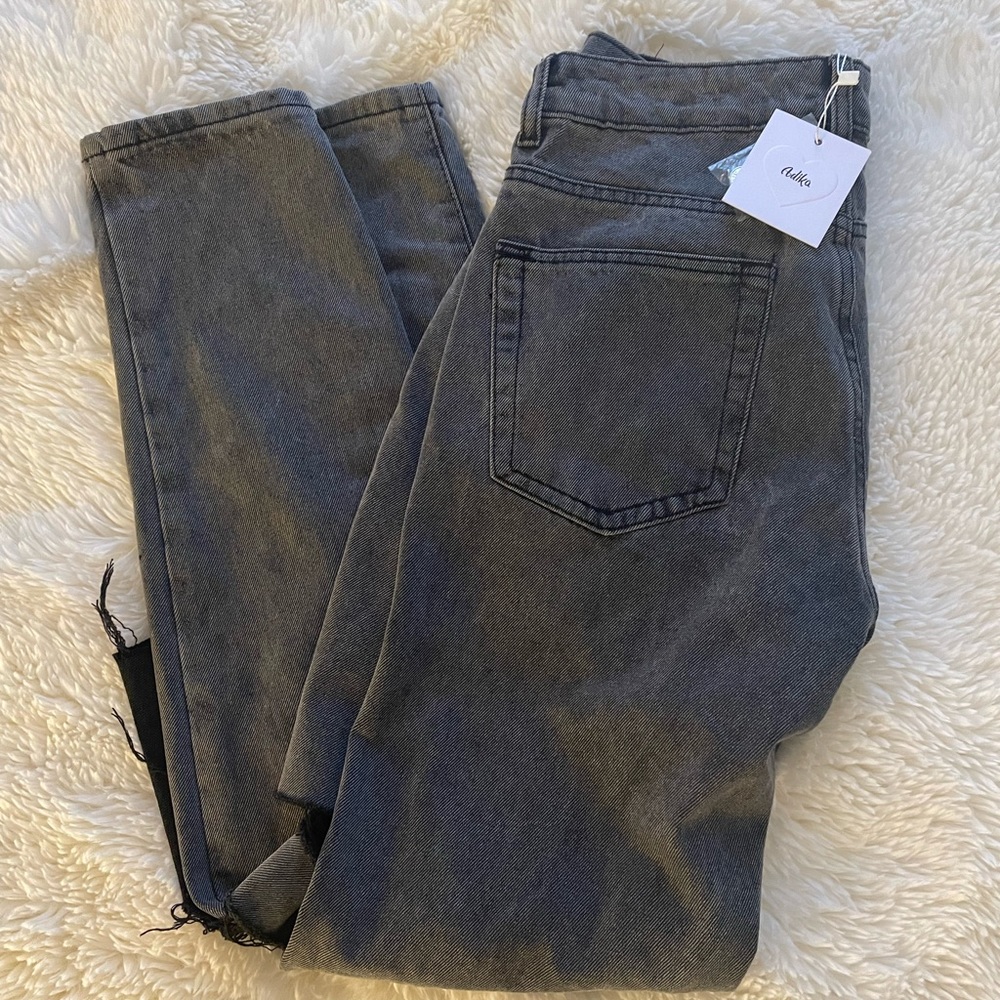 Adika Straight Black Ripped Jeans